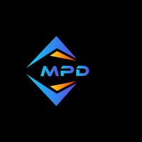création de logo de technologie abstraite mpd sur fond noir. concept de logo de lettre initiales créatives mpd. vecteur
