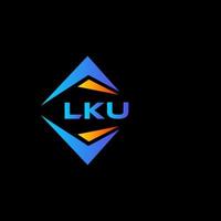 création de logo de technologie abstraite lku sur fond noir. concept de logo de lettre initiales créatives lku. vecteur