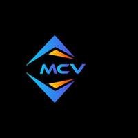 création de logo de technologie abstraite mcv sur fond noir. concept de logo de lettre initiales créatives mcv. vecteur