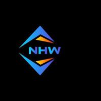 création de logo de technologie abstraite nhw sur fond noir. concept de logo de lettre initiales créatives nhw. vecteur