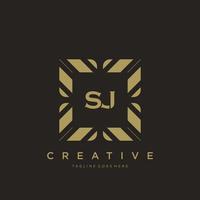 sj lettre initiale luxe ornement monogramme logo modèle vecteur