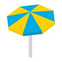 icône 3d isométrique de parasol de plage vecteur