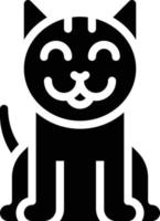 chat de compagnie sourire canin - icône solide vecteur