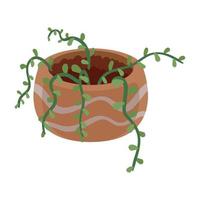 plante d'intérieur en pot d'argile vecteur