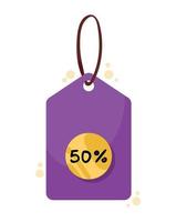 Étiquette de réduction de 50 % vecteur