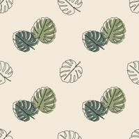 modèle sans couture de feuilles tropicales de monstera vecteur