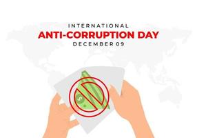Journée internationale de lutte contre la corruption célébrée le 9 décembre. vecteur