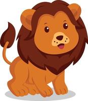 illustration de conception de personnage de lion mignon vecteur