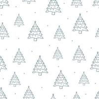 modèle d'arbre de Noël sans soudure. concept de vecteur de fond de l'hiver et du nouvel an. illustration de contour de style doodle.