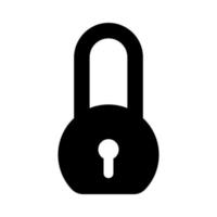 silhouette de cadenas, icône de verrouillage portable simple vecteur