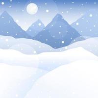 paysage d'hiver avec neige et montagnes. illustration vectorielle vecteur