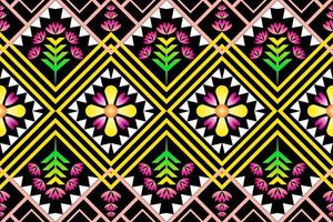 abstrait coloré, motif ethnique géométrique en tissu. arrière-plan, batik, dessins de tapis. papier peint, rideaux, tapis et dessins de vêtements illustration vectorielle. vecteur