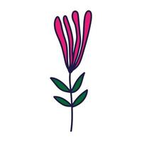 fleur mignonne dessinée à la main. fleur stylisée dans un style doodle. impression botanique à main levée. élément floral isolé. vecteur