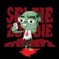 Salaire zombie prenant selfie vecteur