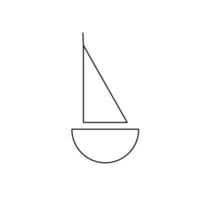 page de coloriage de contour de vecteur bateau pour les enfants. illustration simple de contour. pour enfant, pour livre, pour préscolaire.