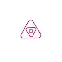 vecteur triangles de contour rose et cercle à l'intérieur de l'autre. chiffres de contour sur fond blanc. pour icône, logo, carte.