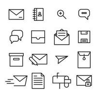 icônes décrites liées au courrier vecteur
