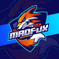 personnage d'illustration de mascotte de renard superbes designs pour le logo et le sport esport vecteur