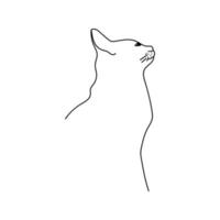 chat de contour d'illustration de ligne simple, illustration vectorielle de dessin à la main d'animal vecteur