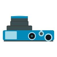 icône plate caméra bleue vecteur