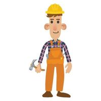 caricature de travailleur de la construction vecteur