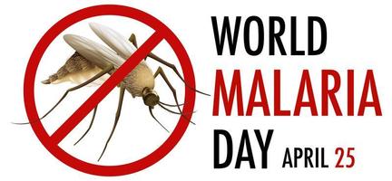 logo de la journée mondiale du paludisme ou bannière avec signe de moustique vecteur