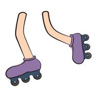 jambes en patins à roulettes vecteur