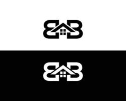 lettre bb immobilier maison logo monogramme conçoit modèle vectoriel. vecteur