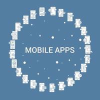 jeu d'icônes d'applications mobiles modèle vectoriel infographique