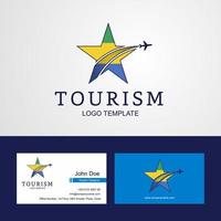 voyage gabon drapeau logo star créatif et conception de carte de visite vecteur