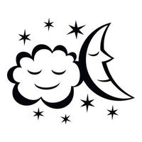 icône de nuit lune et étoiles vecteur