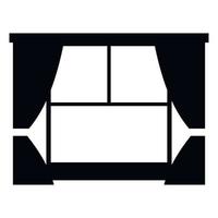 icône simple fenêtre avec rideaux vecteur