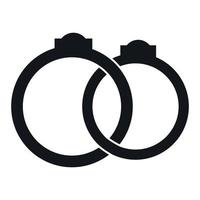 icône simple anneaux de mariage vecteur