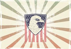 Seal American Eagle avec le drapeau américain vecteur