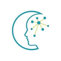 technologie de l'intelligence concept de conceptions de logo de santé de tête d'esprit coloré vecteur