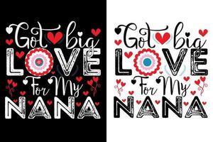 j'ai de l'amour pour mes t-shirts de citations ou la conception de t-shirt de la Saint-Valentin vecteur