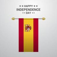 fond de drapeau suspendu fête de l'indépendance de l'espagne vecteur