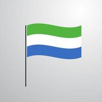 sierra leone agitant le drapeau vecteur