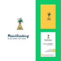 plante logo créatif et vecteur de conception verticale de carte de visite