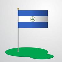 mât du drapeau nicaragua vecteur