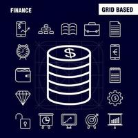 les icônes de ligne de finance sont définies pour l'infographie le kit uxui mobile et la conception d'impression incluent les roupies de note d'argent en dollars divisent les maths plus moins collection infographie moderne logo et pictogramme vecteur