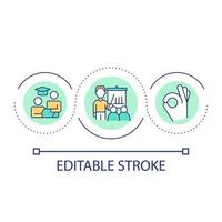aider l'icône de concept de boucle de développement des employés. illustration de fine ligne d'idée abstraite de formation professionnelle. gestion des apprentissages. dessin de contour isolé. trait modifiable. vecteur