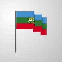 karatchay chekessia agitant le drapeau fond créatif vecteur