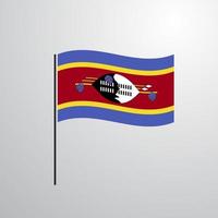 swaziland agitant le drapeau vecteur