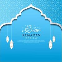 fond de ramadan kareem avec lanterne suspendue vecteur
