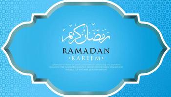 ramadan kareem arabe luxe fond de couleur bleue ornementale vecteur