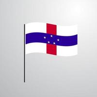 antilles néerlandaises agitant le drapeau vecteur