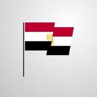 egypte agitant le drapeau vecteur de conception