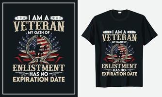 vétéran de la conception de t-shirt de l'armée des états-unis vecteur
