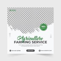 bannière de médias sociaux de service agro-agricole. bannière de service agricole. service agricole agricole. dépliant de service agricole. publication sur les réseaux sociaux de la ferme d'agriculture biologique. bannière de l'agriculture biologique. vecteur